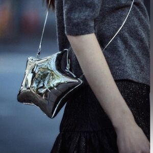 Zara Star Purse Silver Sold Out NWT